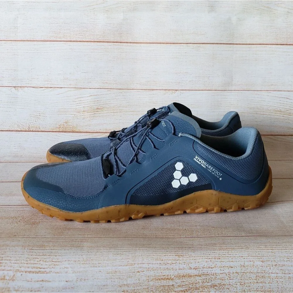 Vivobarefoot Primus Trail II FG Deep Sea Blue Textile Walking Running Sneakers